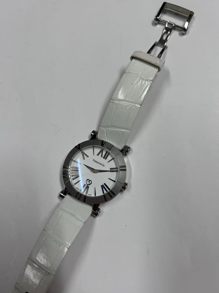 [B1P] Tiffany Atlas Stainless Steel Watch Leather Belt [t8q]