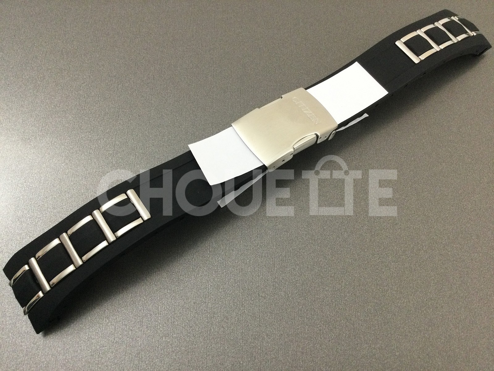Citizen AT4021-02L, AT4025-01E, AT4027-06E 24mm Black Rubber / Steel Watch Band