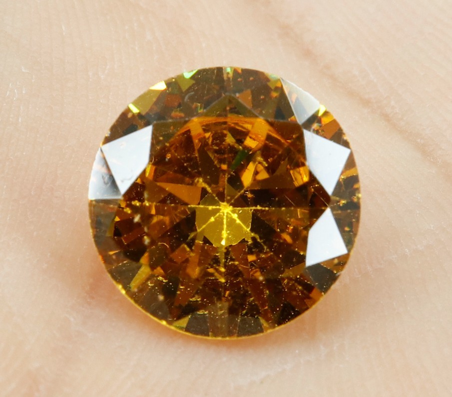 Certified 7.45 Cts. Natural Reddish Yellow Zircon Round Cut Loose Gemstone