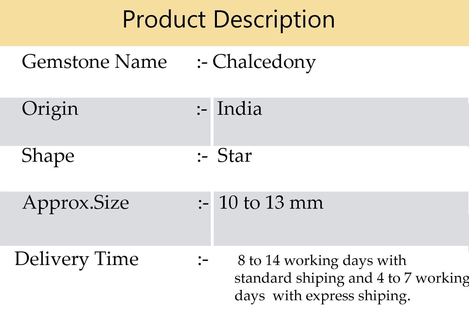 Natural Gem Chalcedony 10 to 13 mm Size Star Shape Beads 7″ Strand