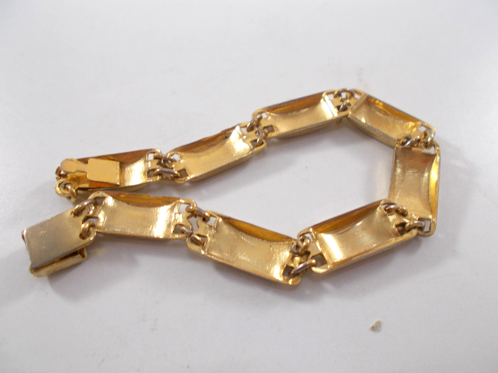 Gold Tone Damascene Style Panel Bracelet Free Shipping