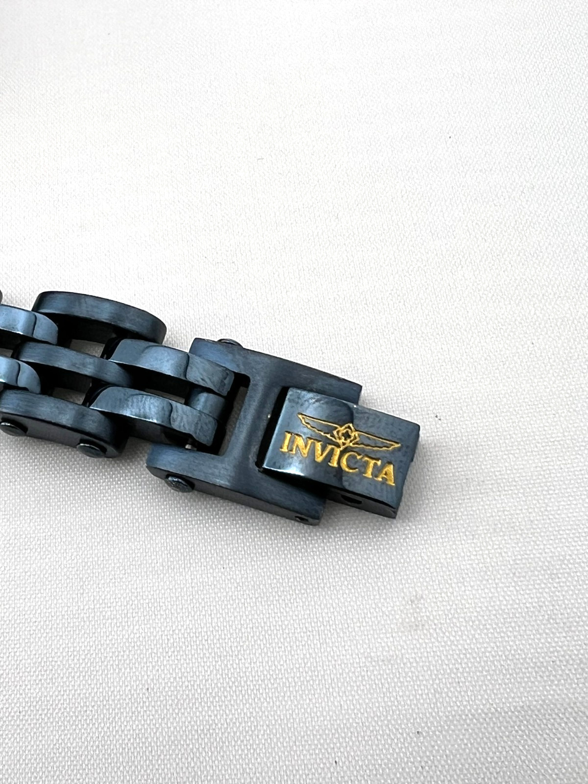 NIB INVICTA Men’s Blue Stainless Steel Bicycle Chain Bracelet Jewelry Biker