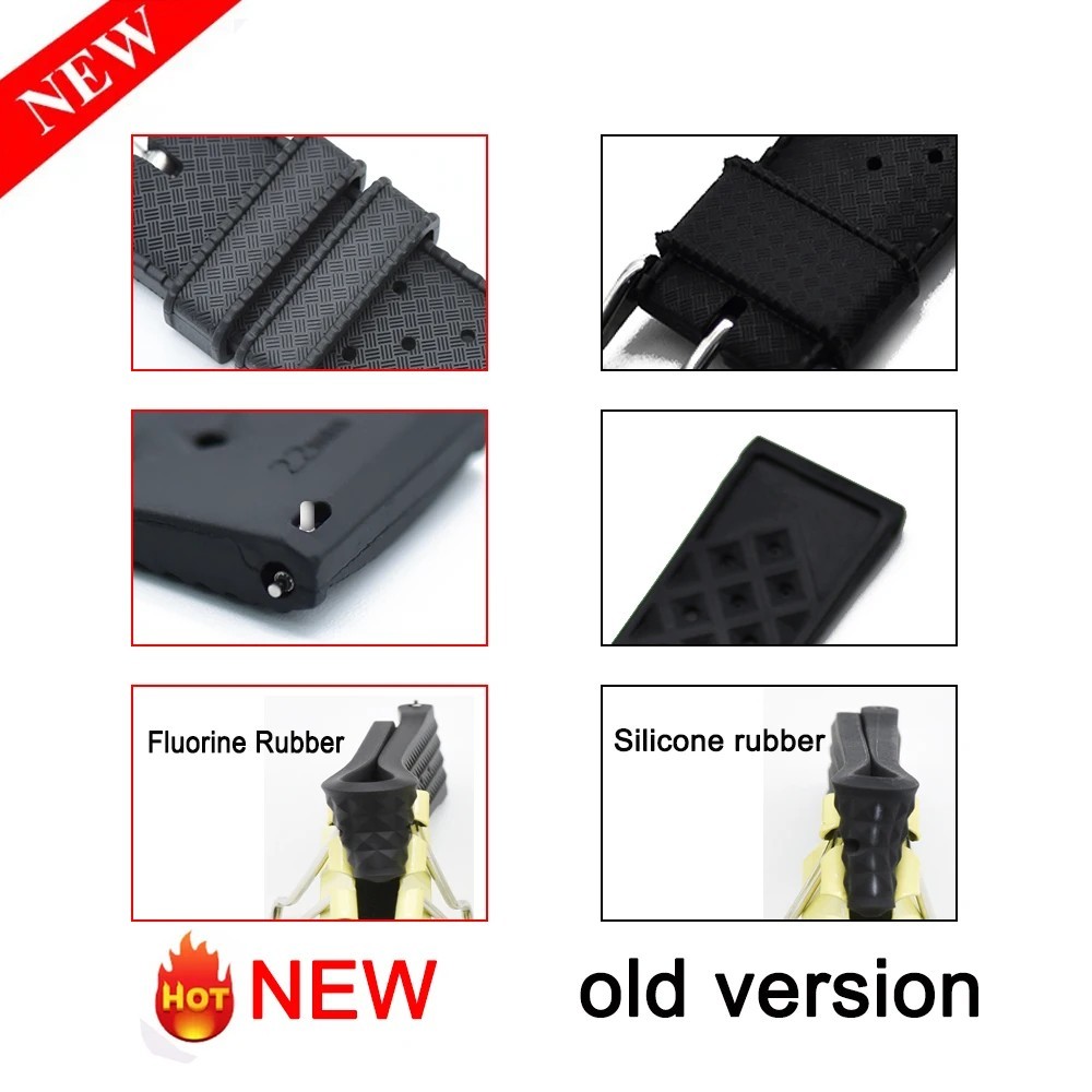 Premium FKM Rubber Watch Strap 20mm 22mm Quick Release Tropical Watch Band