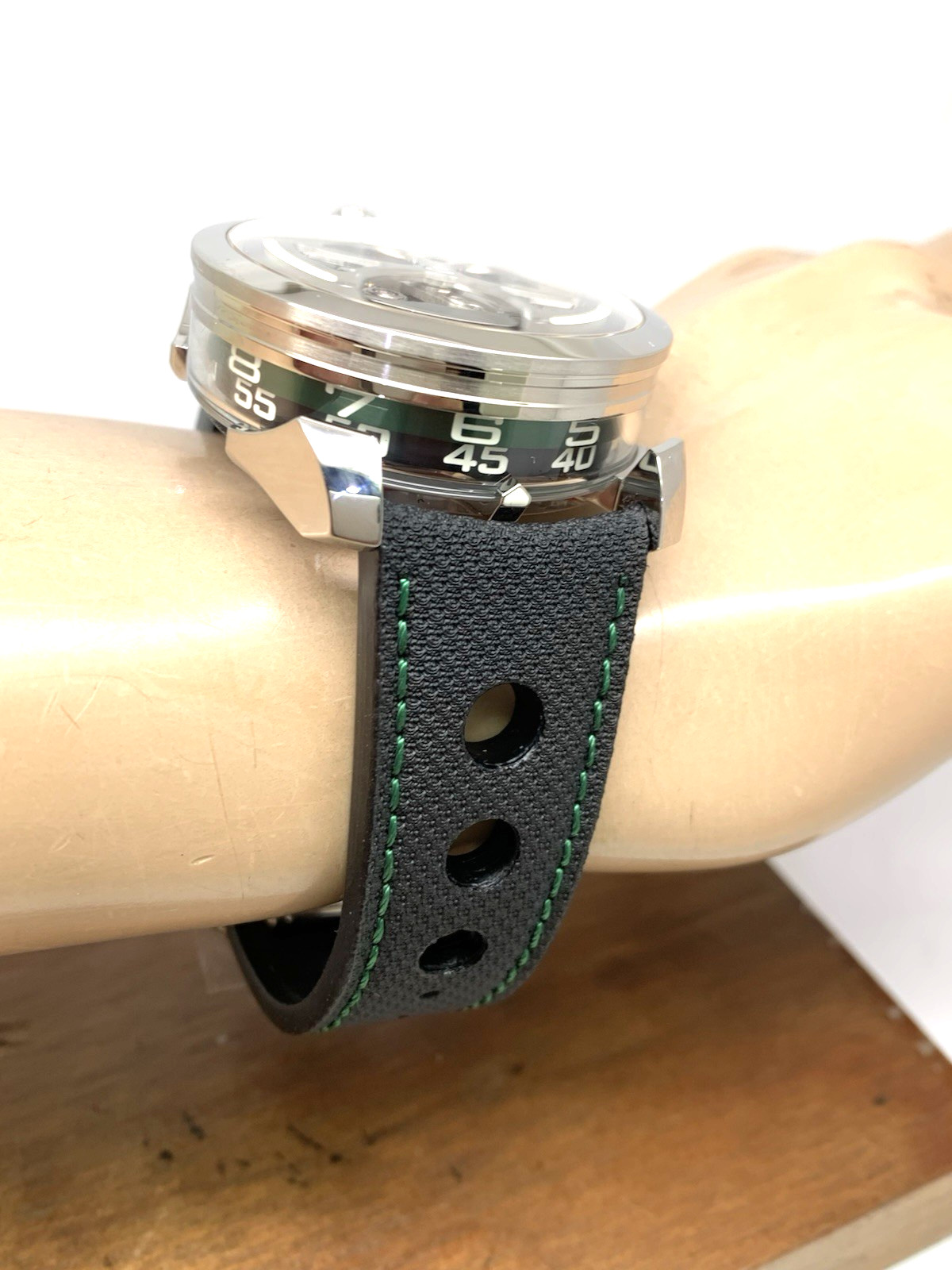 MB&F M.A.D Edition Men’s Watch Swiss Automatic Green Skeleton Dial Rubber Strap