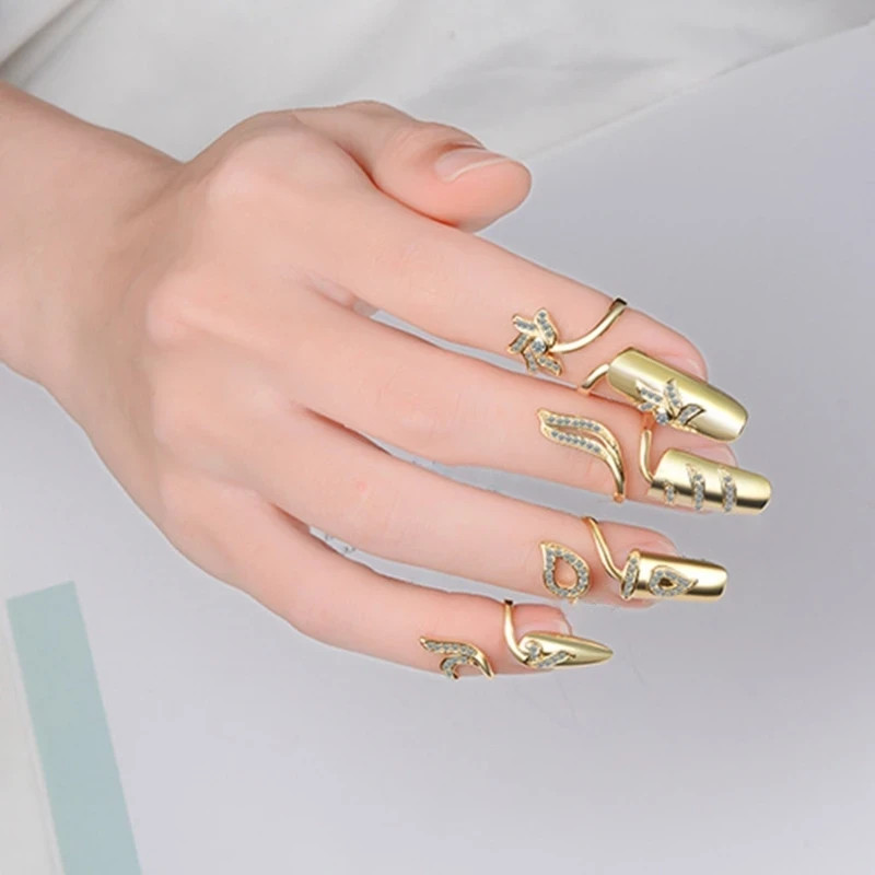 4 Pcs Open End Knuckle Rings for Women Nail Rings Fashion Jewelry