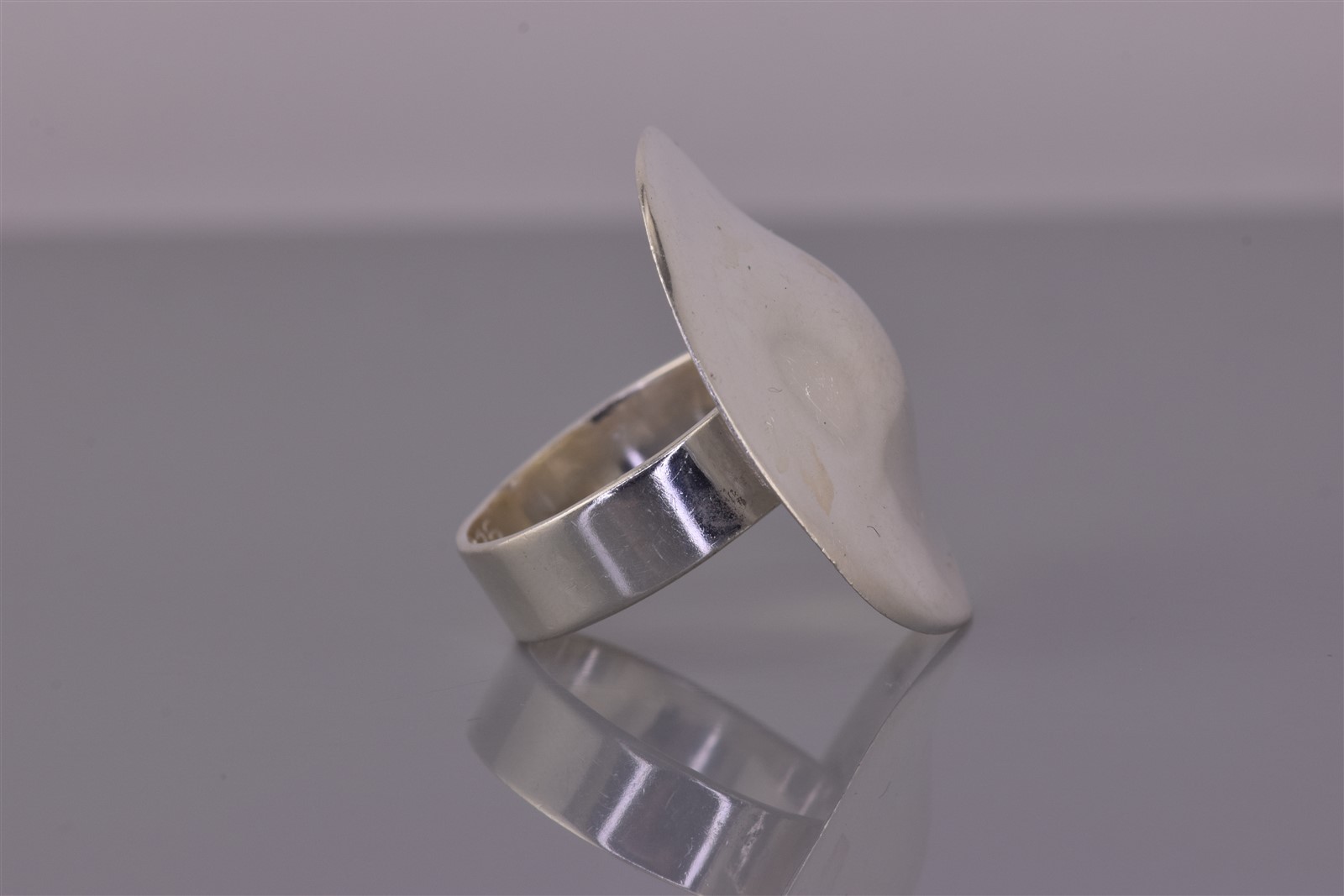 Dominque Dinouart DDD Sterling Silver 28mm Organic Disk Band Ring Mex 925 Sz: 7