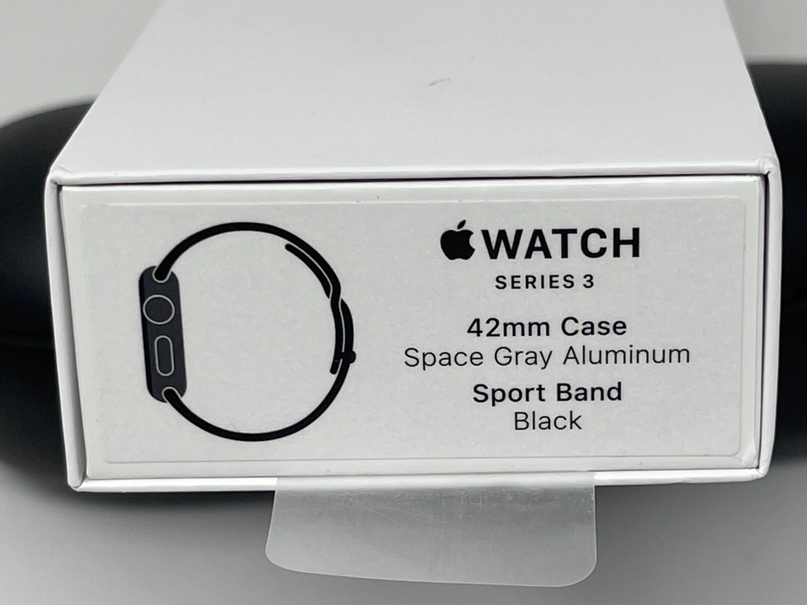 Apple Smart Watch 3 GPS 42mm Space Gray Aluminum Case Black Sport Band MTF32LL/A