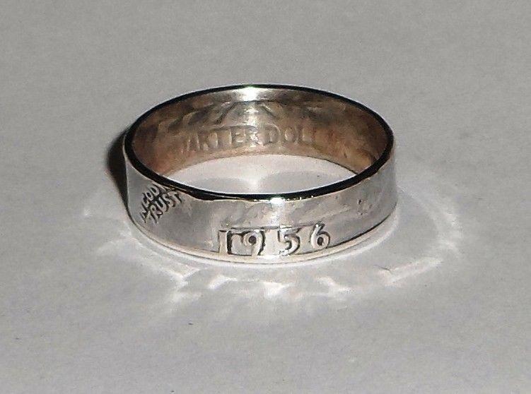Coin ring hand made from US SILVER QUARTER 1940-1964 SIZES 4-8.5