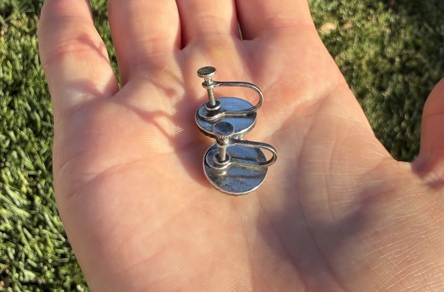 Vintage Native American Sterling Silver and Turquoise Screw Back Earrings