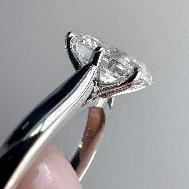 4.90 Ct Oval Cut Moissanite Solitaire Bold Engagement Ring 925 Sterling Silver