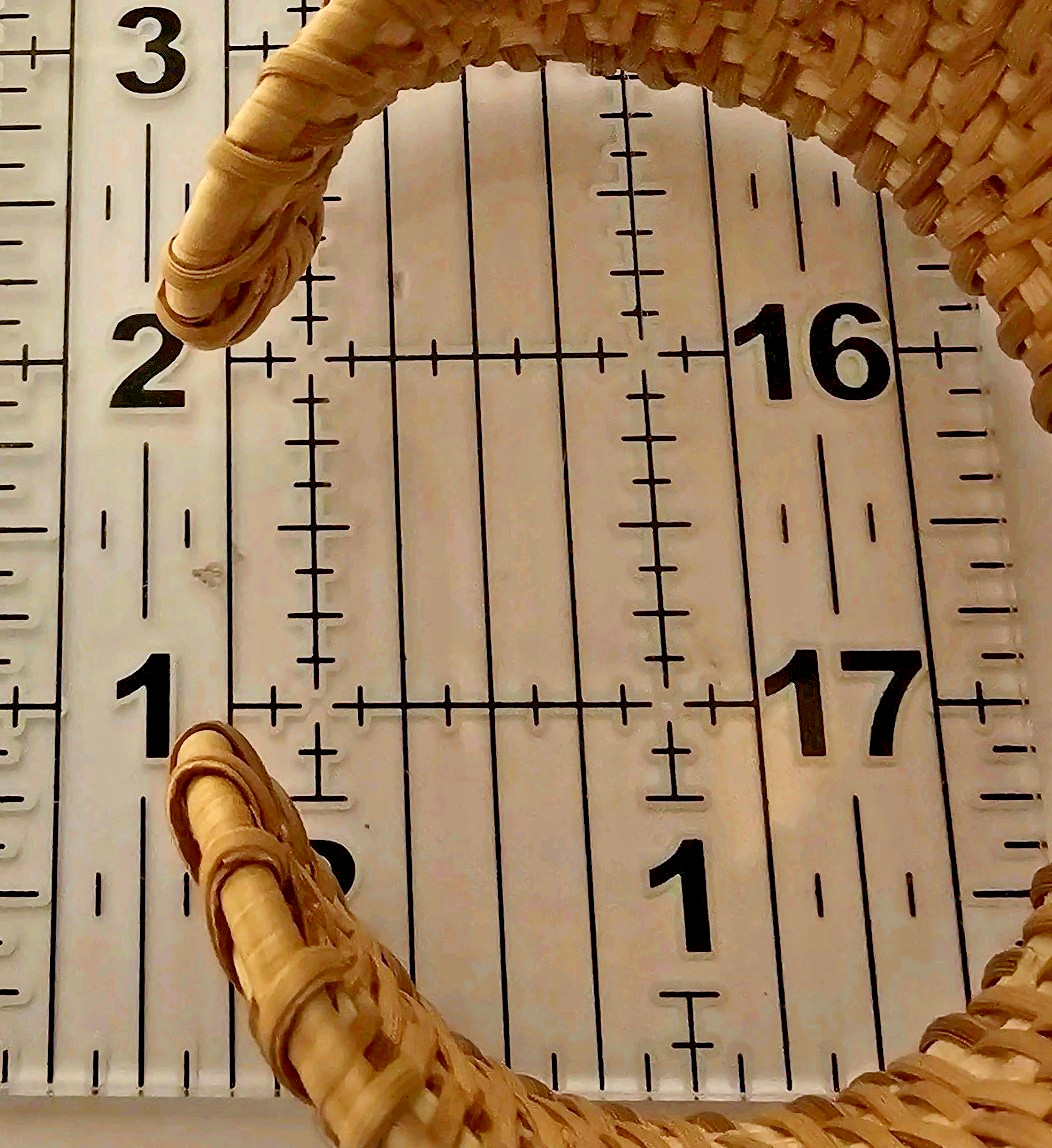 VTG Hippie Boho Plain Wicker Weave Natural Cuff Bracelet 3″ Across 1.25″ Wide