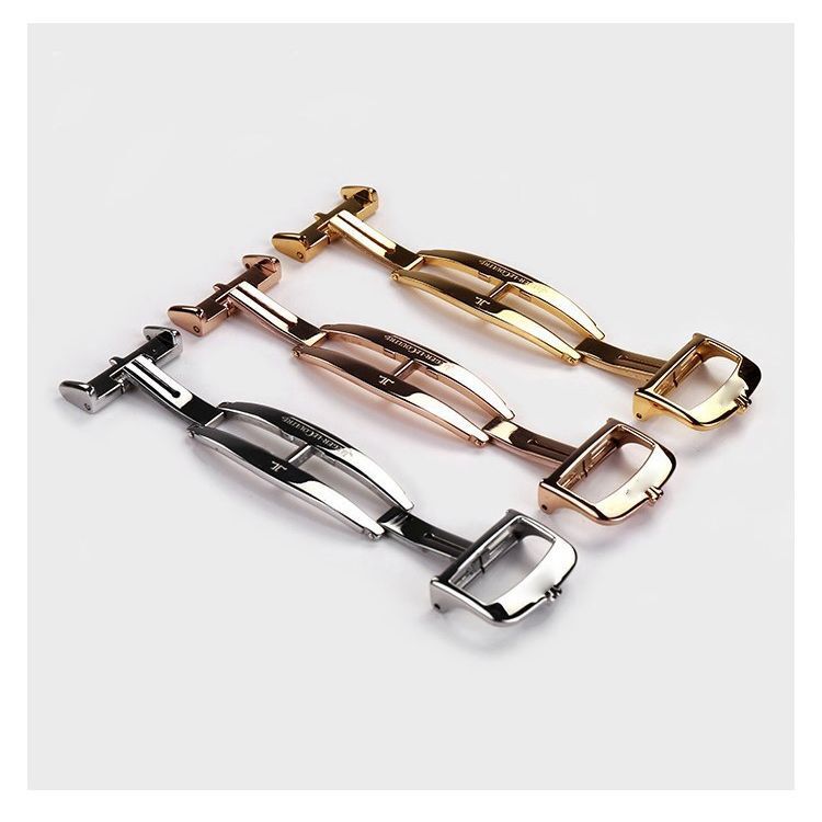 Solid Stainless Steel Butterfly Watch Buckle Clasp 18mm for Jaeger-LeCoultr