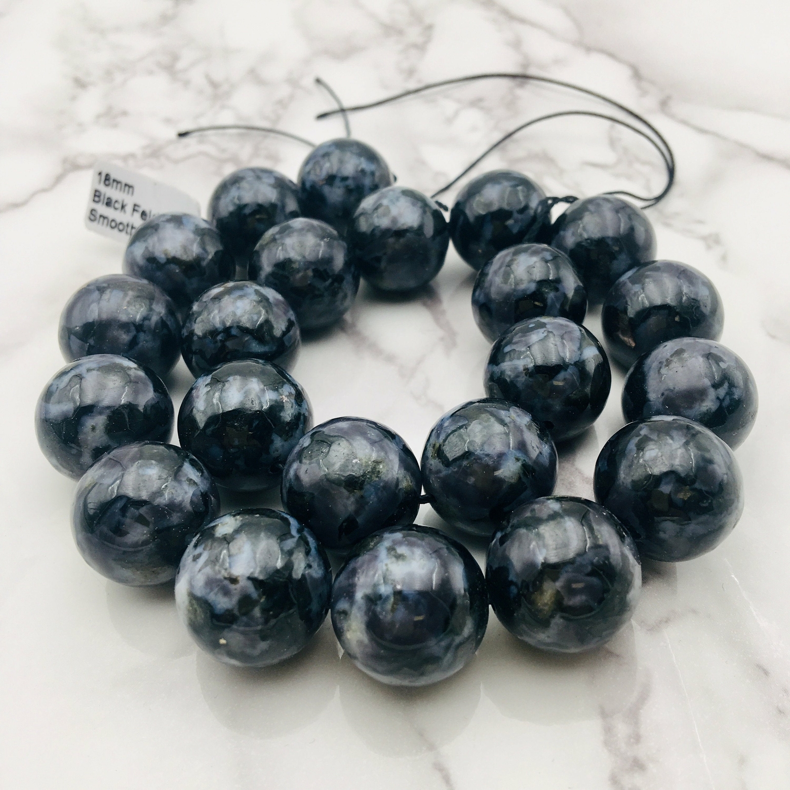 Indigo Gabbro Smooth Round Beads 6mm 8mm 10mm 12mm 14mm 16mm 18mm 15.5″ Strand