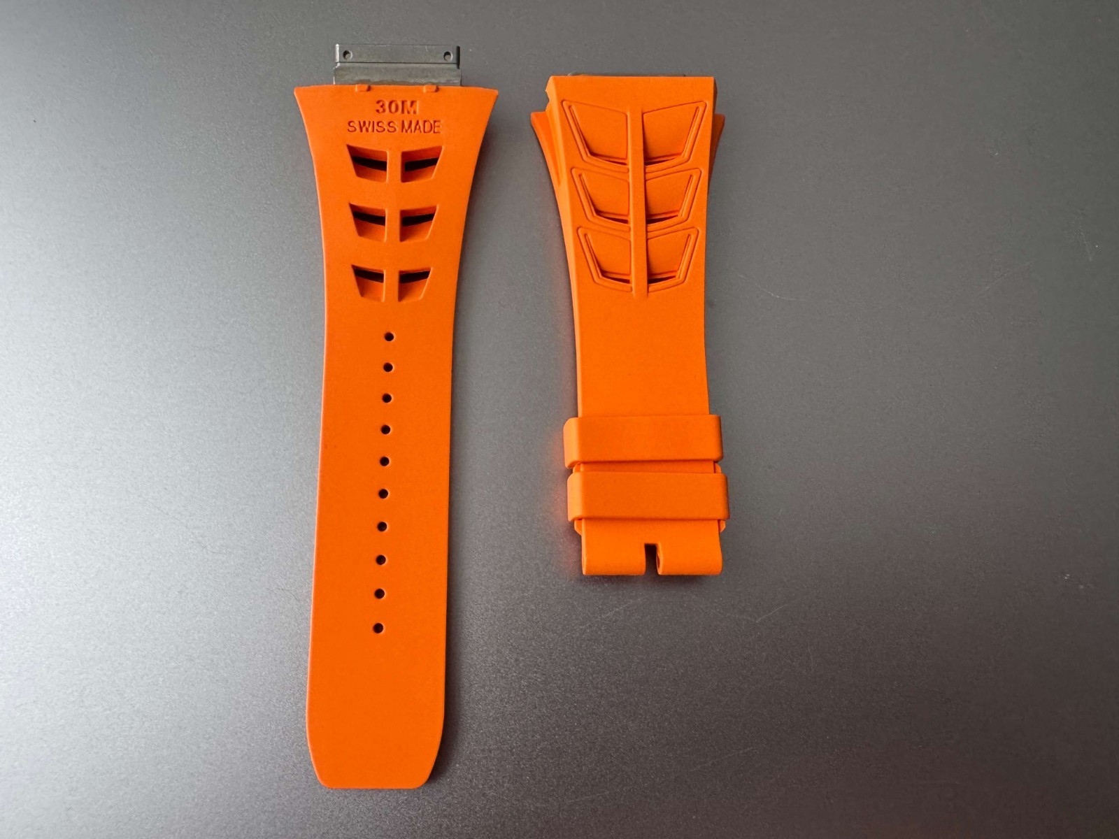 Medium Orange Rubber Watch Strap For Richard Mille RM 030 RM055 RM35-01 02 30M