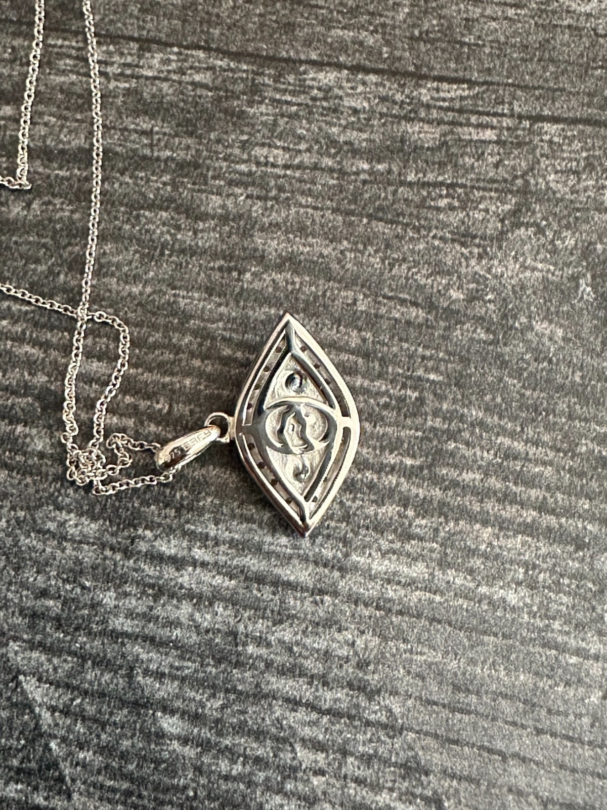 NWT EFFY Diamond (1/10 ct. t.w.) & Enamel Evil Eye 18″ Pendant Necklace