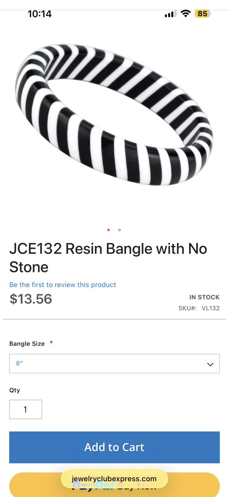JCE132 Resin Bangle with No Stone