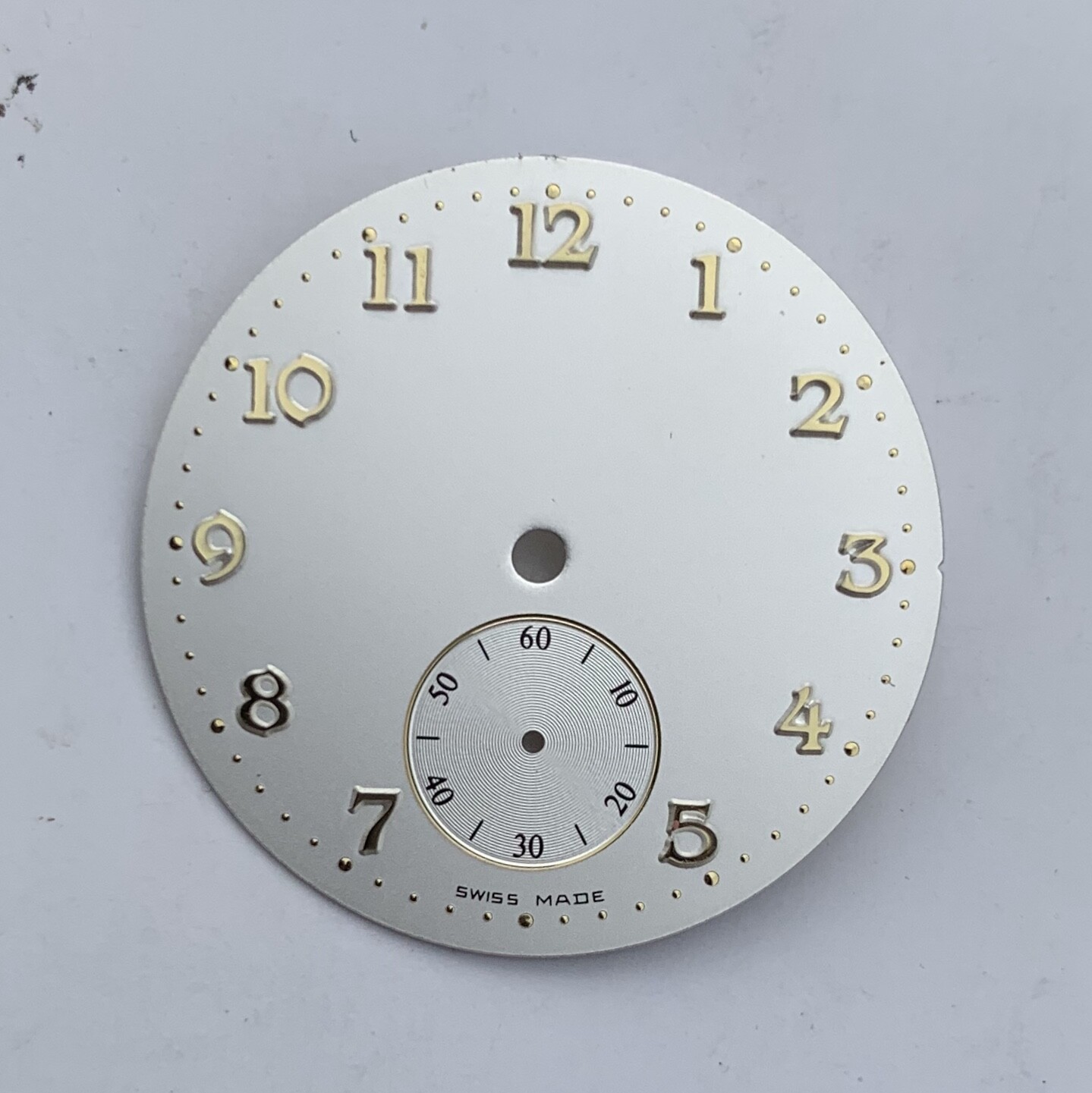 DIAL FOR ETA PESEUX 7001 27.8mm CLASSIC SILVER GOLDEN, SWISS MADE