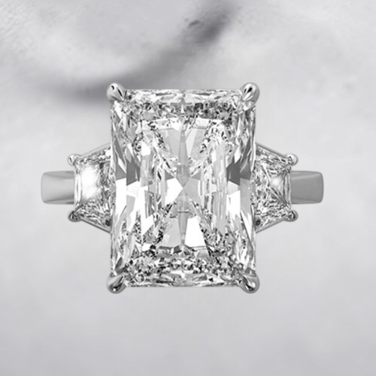 950 Platinum 5.65 CT Radiant Cut IGI Certified Lab Grown Diamond Engagement Ring