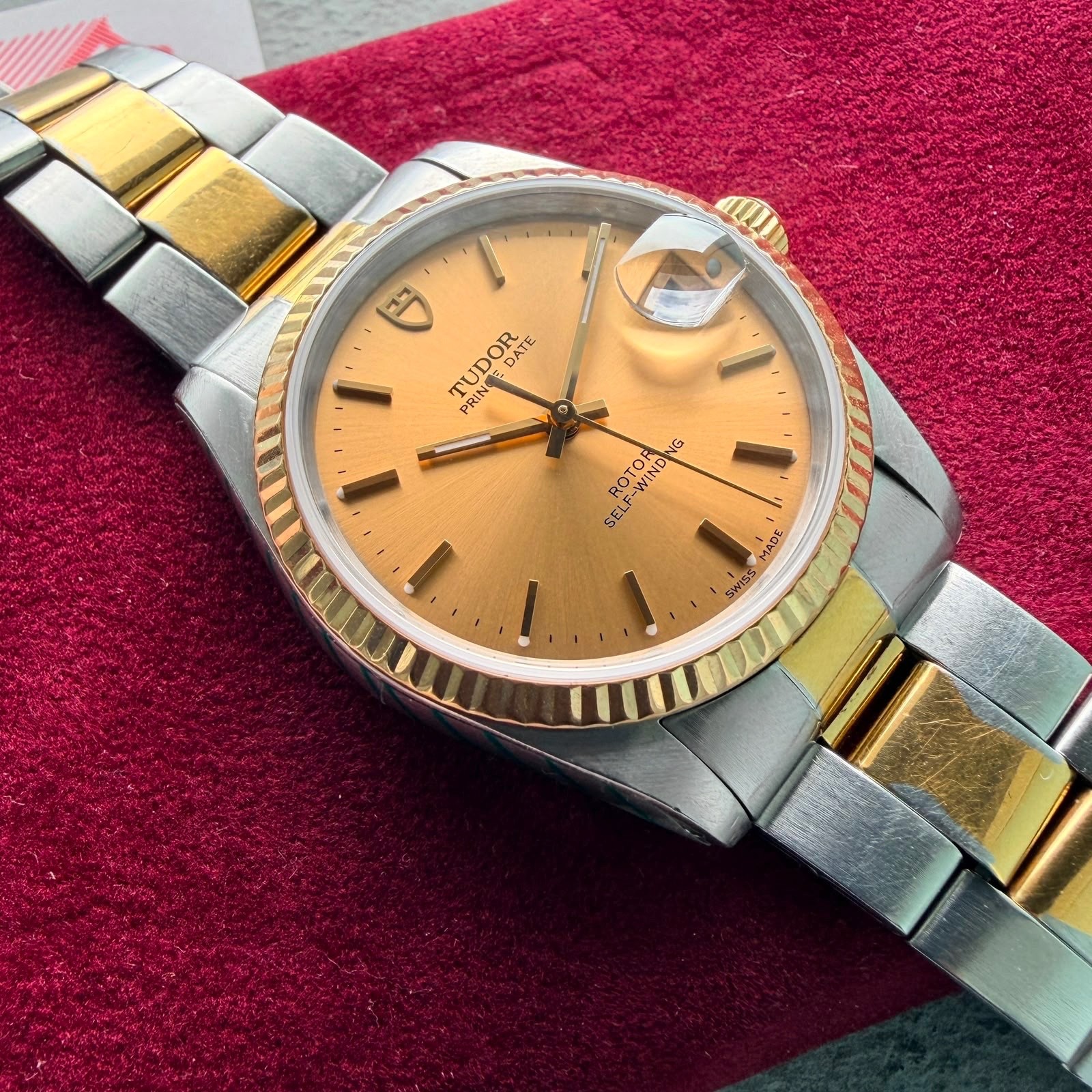 1994 Tudor Prince Date Two Tone champagne dial 74033 – Box Papers