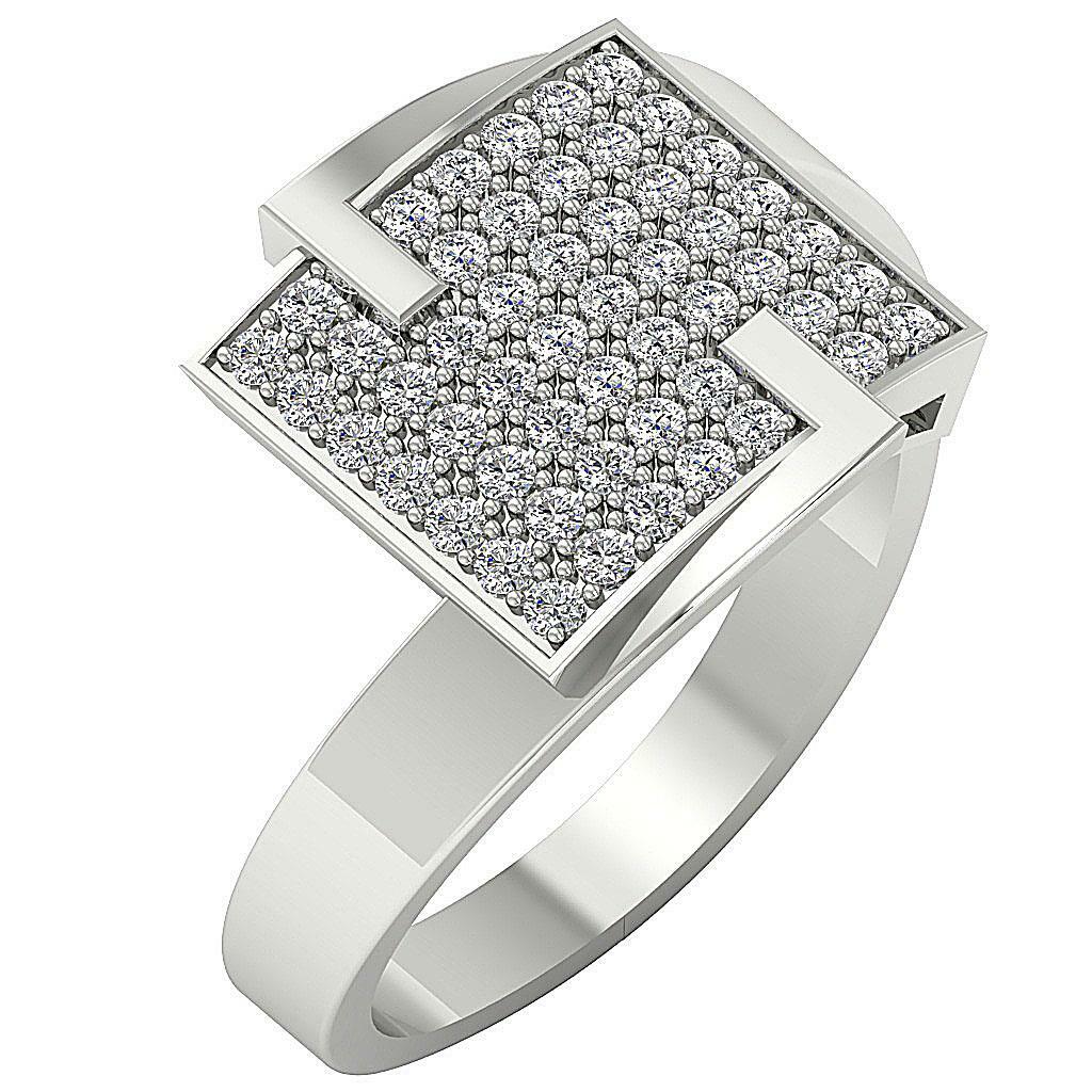 Right Hand Anniversary Ring 0.50 Ct SI1 G Genuine Diamond White yellow Rose Gold