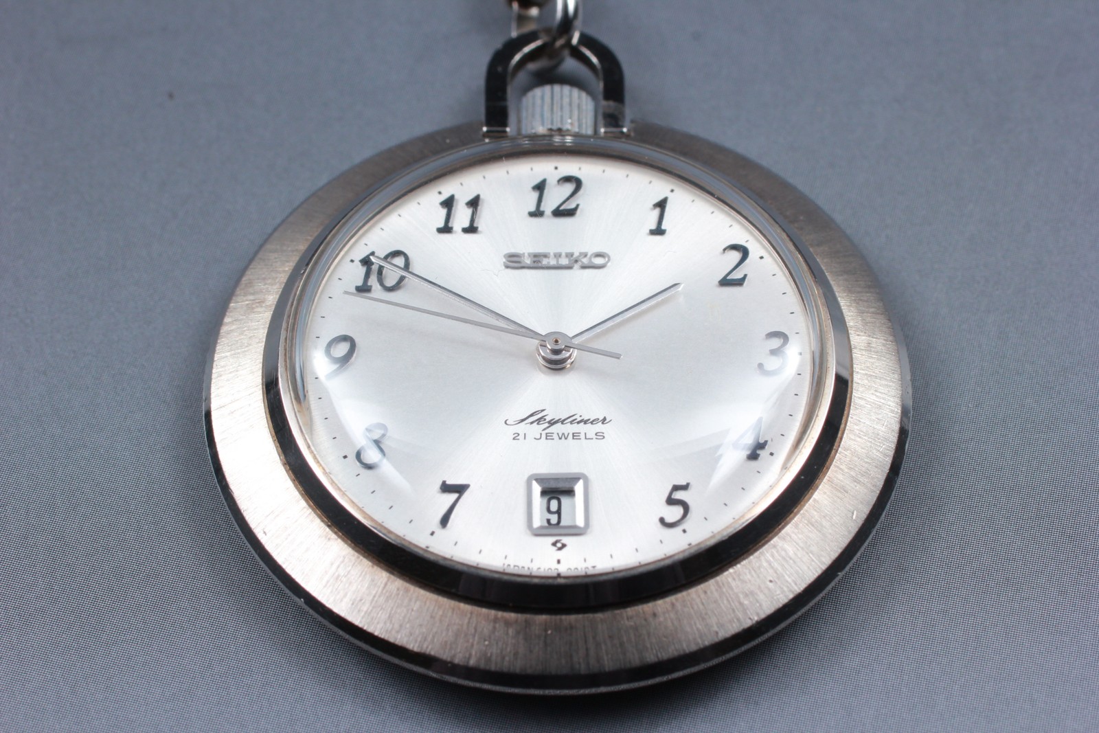 Vintage 1974 N MINT Seiko Skyliner 6102-0010 21J PDP Mens Pocket Watch JAPAN