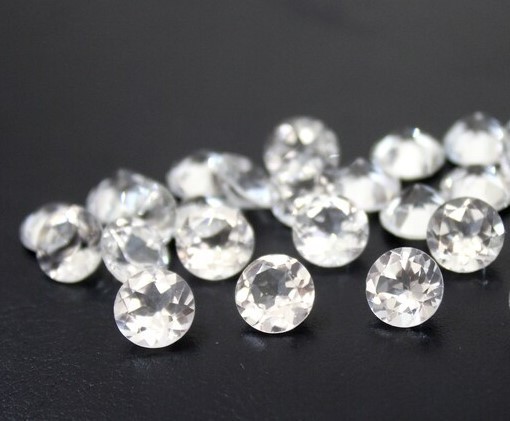 Round Cut Loose Gemstone AAA Natural White Topaz Faceted For Assorted Jewelry