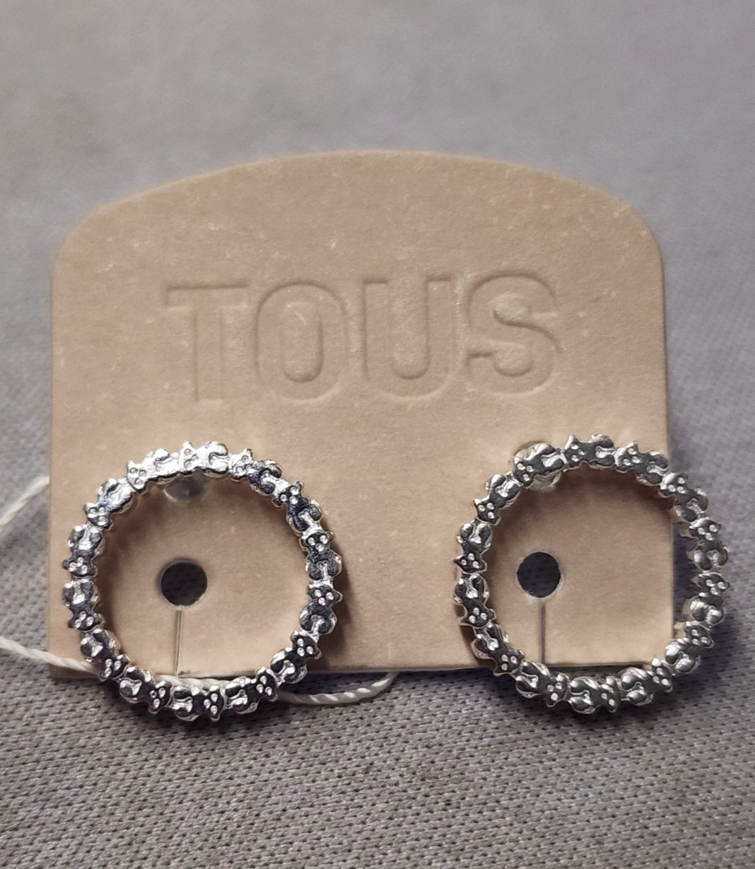 Tous Medium Silver Straight Disc Earrings 15mm Sterling Silver
