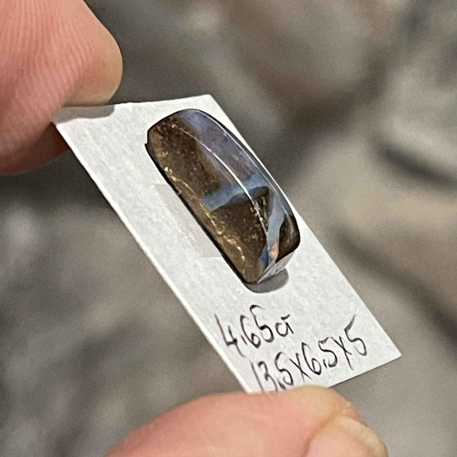 4.65ct 13.5×6.5x5mm Australian Crystal Boulder Opal Cabochon Ring Gem
