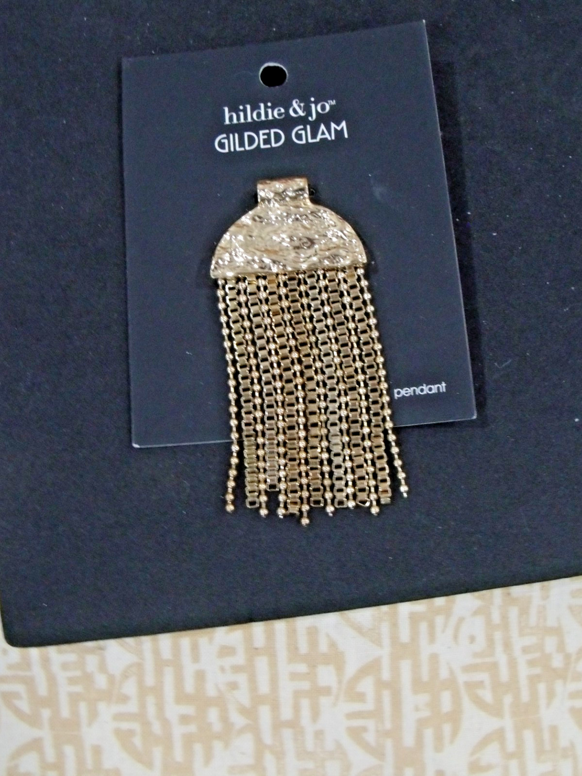 Hildie & Jo Gilded Glam Gold tone Pendant NWT