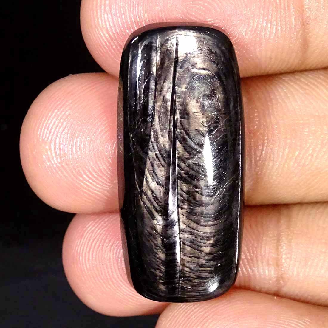 30.80Cts Natural Hypersthene Power Cushion Cabochon Loose Gemstone 15x33x5 mm