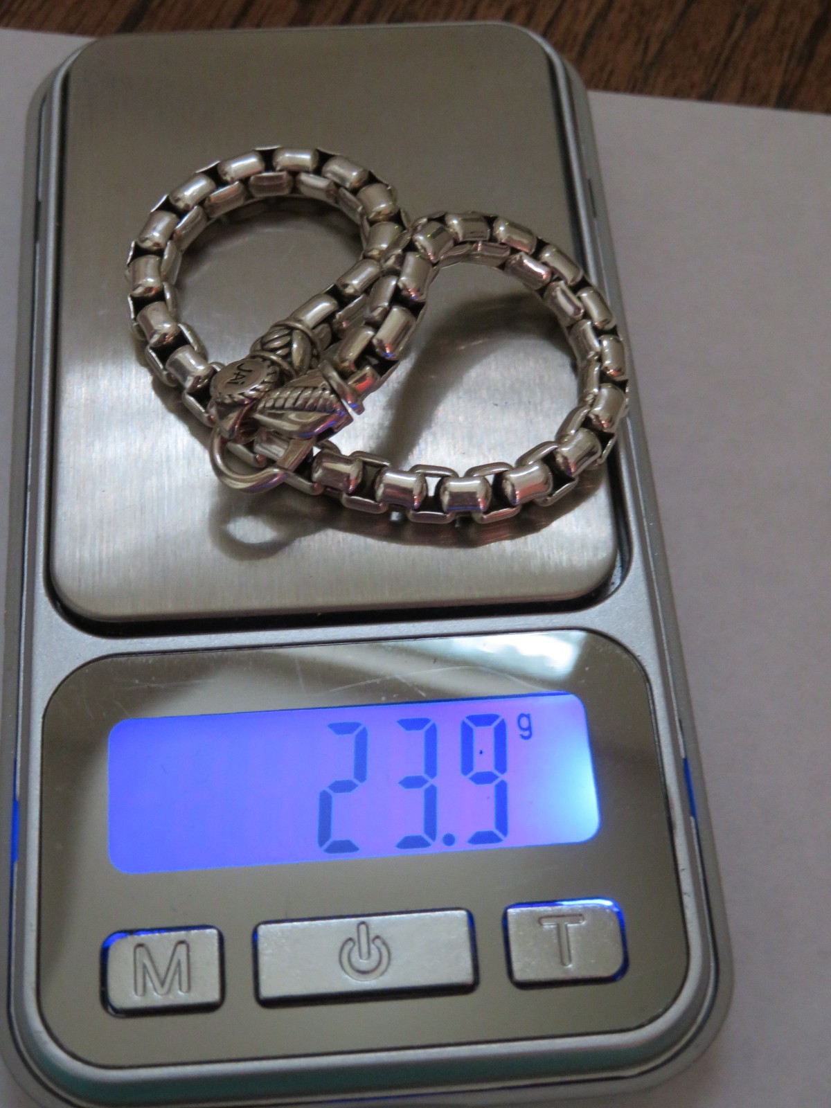 JAI John Hardy 5.3mm Sterling Silver 925 Round Box Chain Bracelet 7.5”