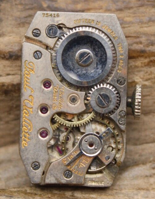 PAUL VALLETTE WATCH MOVEMENT SWISS 15j 75416 15.3×24.7mm RUNS (F4G2)