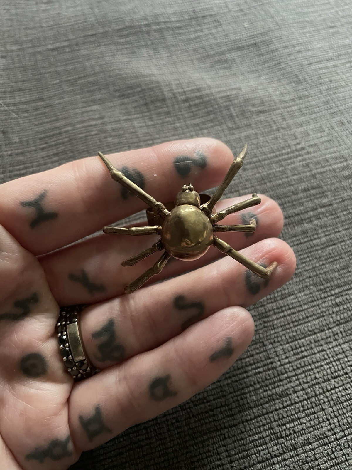 Solid Brass Spider Ring