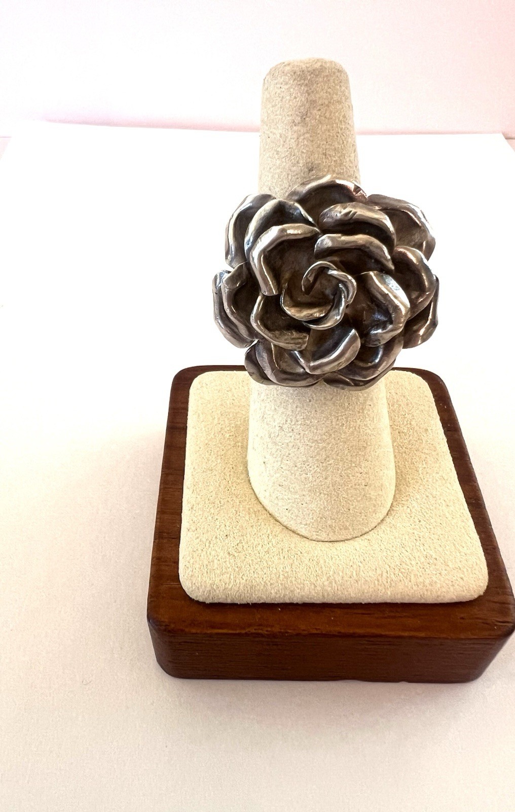 Ring VTG Pat Areias Rose Collection 1/2” Wide Band Details 925 Size 6 1/2 R45