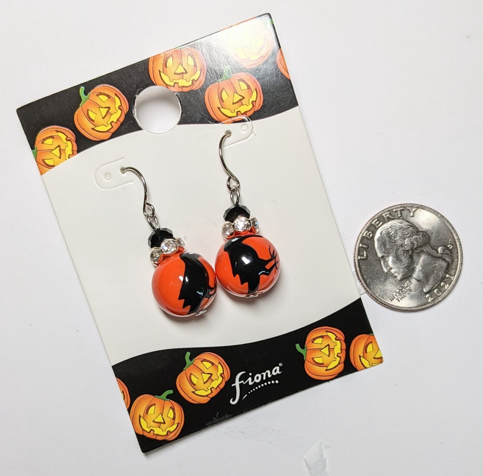 Halloween Bracelet Black Bird Raven Crow Beaded Stretch Bracelet Earrings