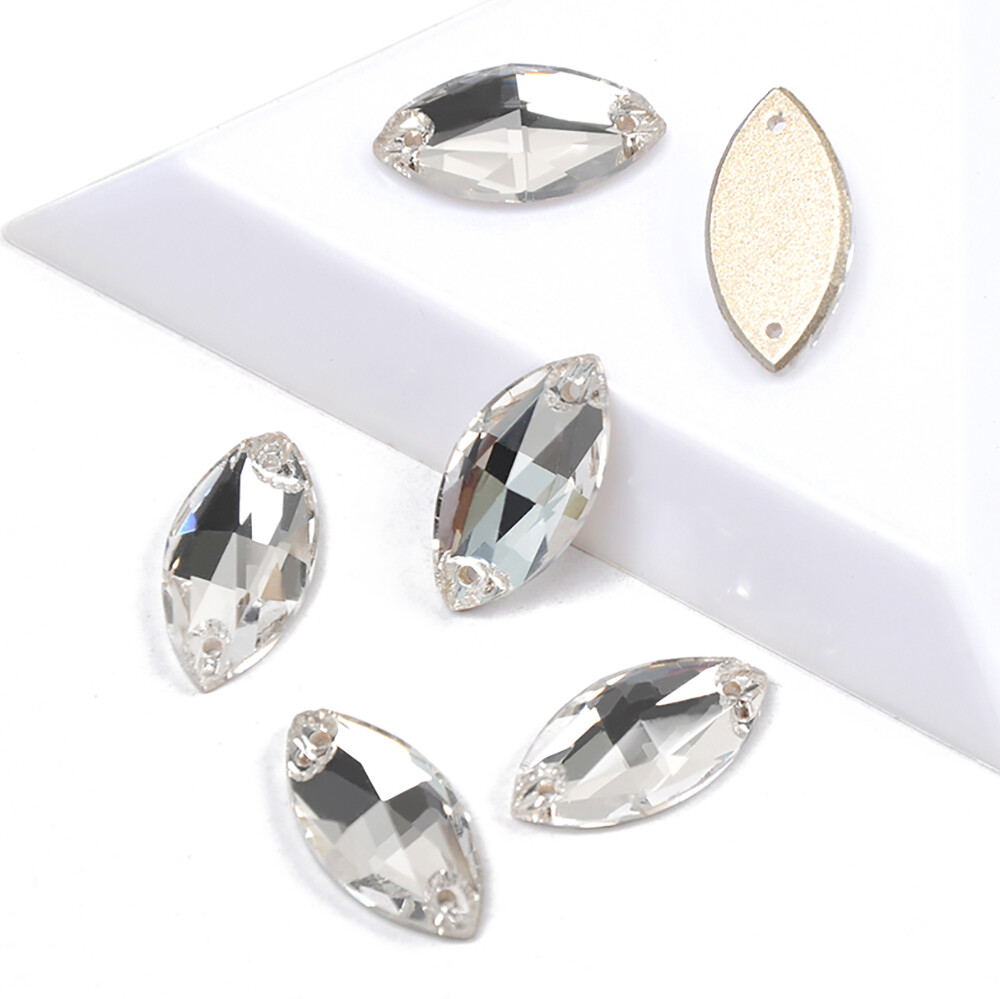 Navette Flat Back Glass Beads Sewing Strass Rhinestone Sew On Stones And Crystal