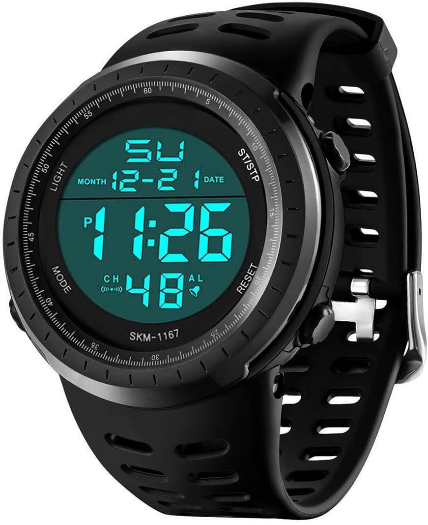 Men’s Waterproof Digital Sports Watch – LED Tactical Military Stopwatch Alarm
