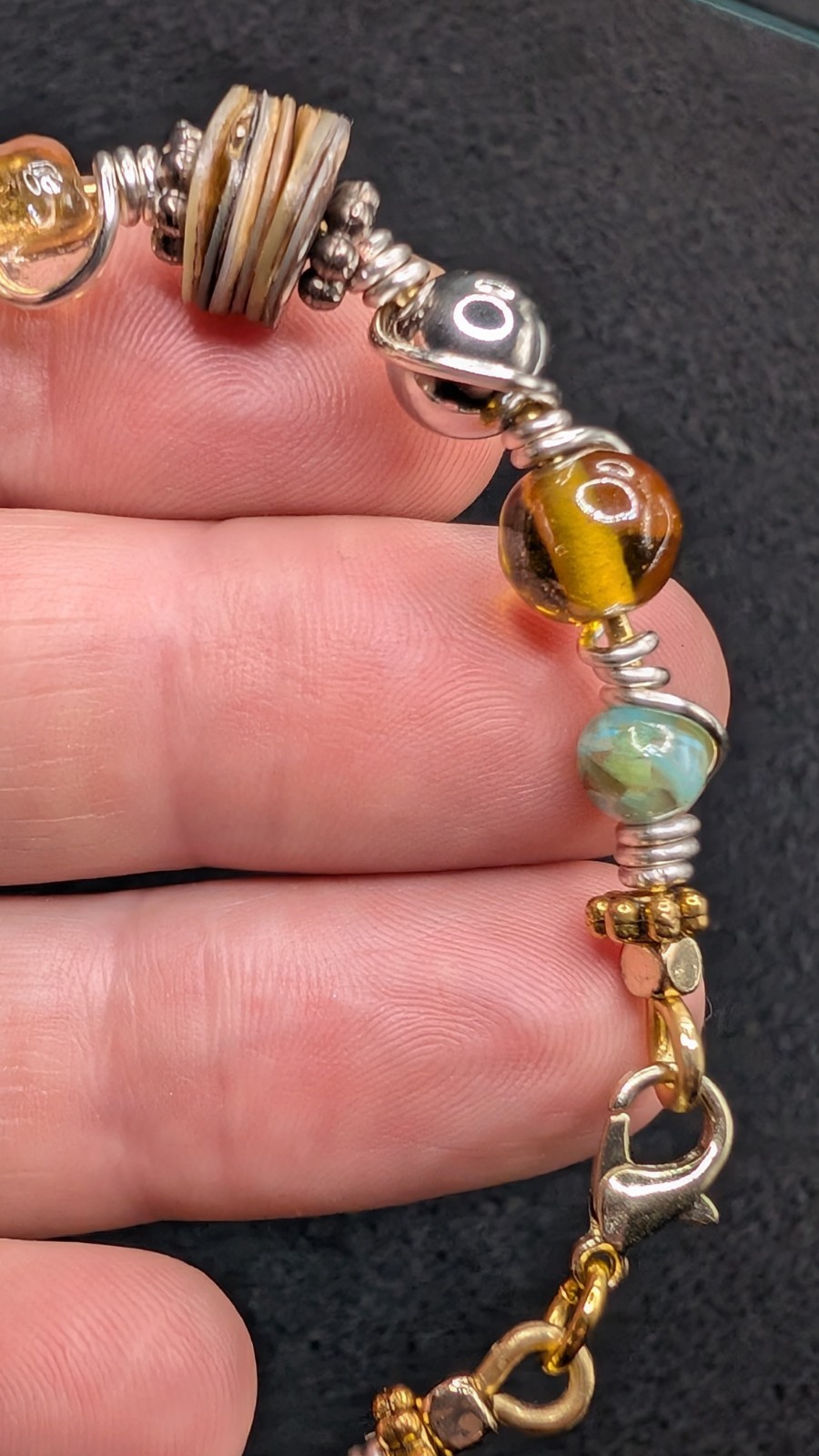 Statement Stylish Mixed Beaded Wire Wrapped (18cm) M Wrist