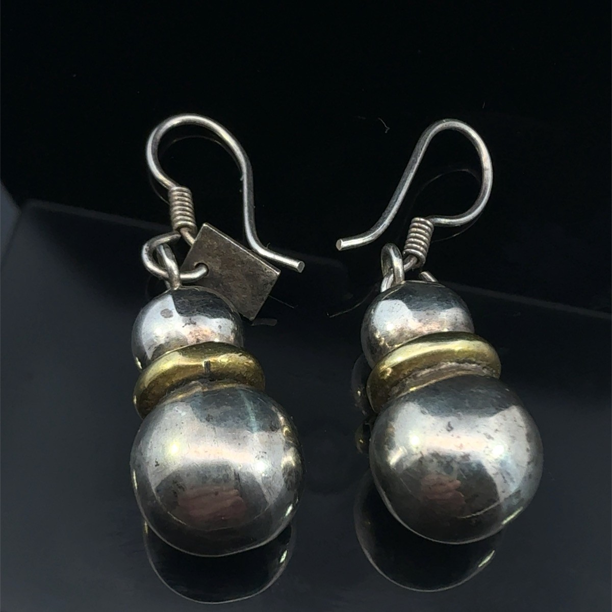 925 Silver Taxco Mexico tr-91 Dangle Drop Ball Earrings 8.8 grams (WCP036944)