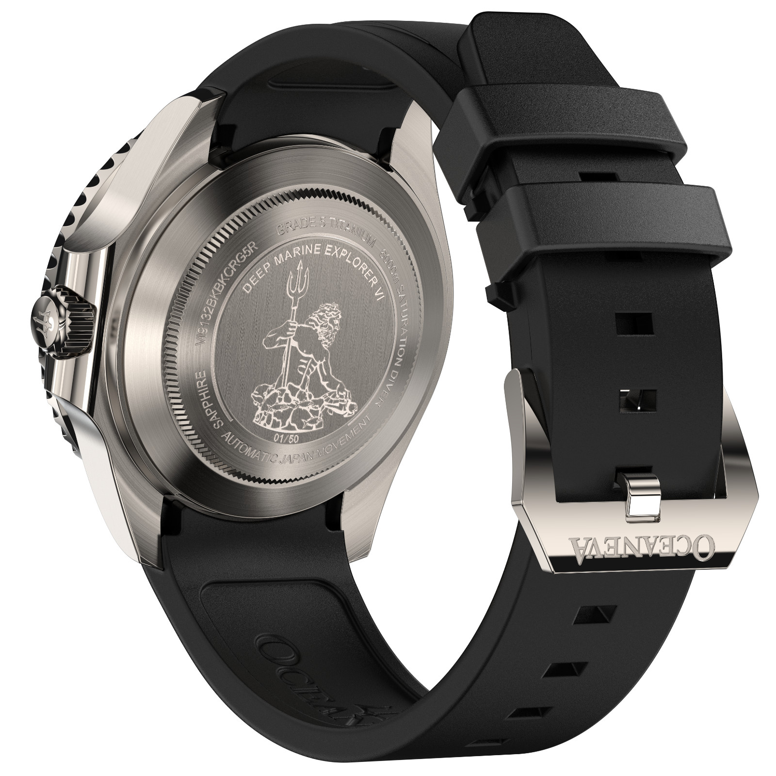 Oceaneva Power Reserve 6000m Grade 5 Titanium Automatic Black
