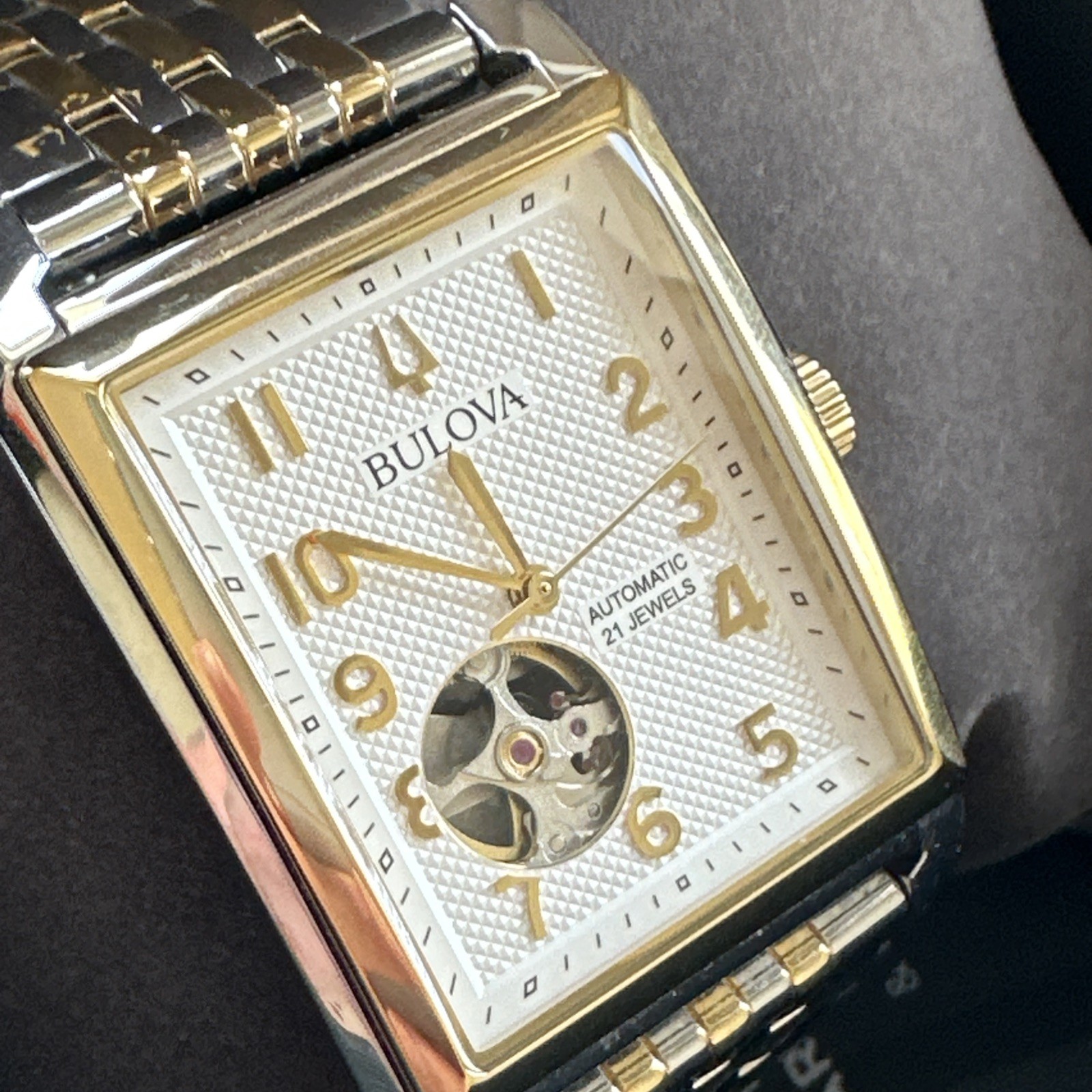 Bulova Men’s Sutton Classic Automatic Silver Stainless Steel Watch 33MM 98A308