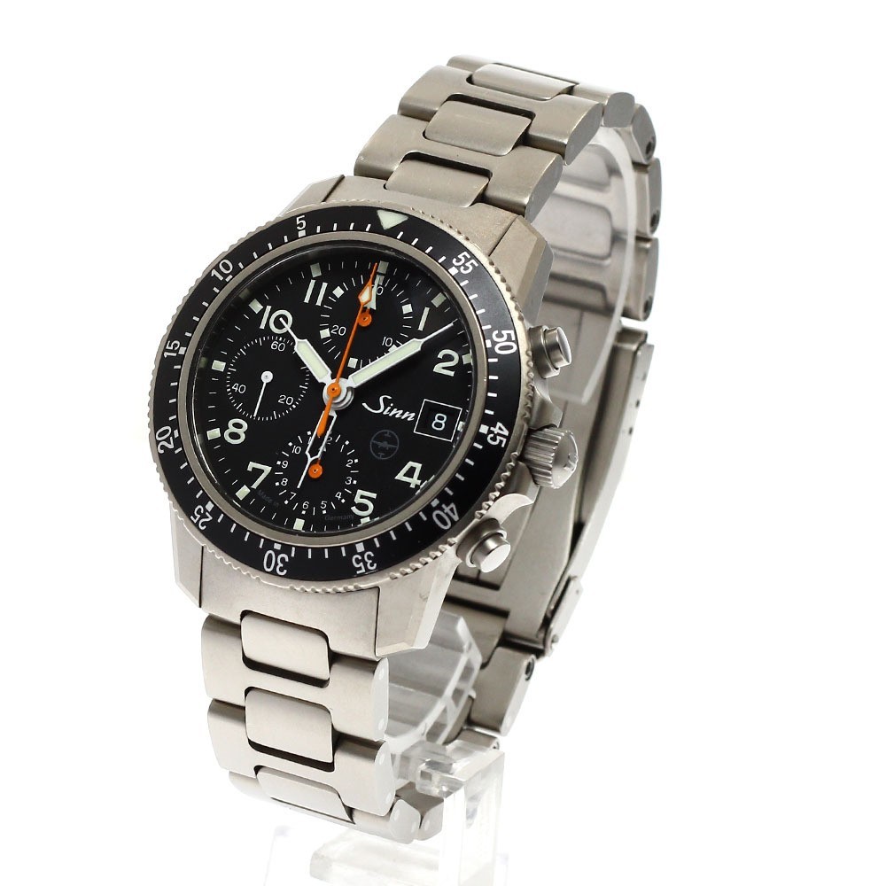 [NEEDS SERVICE] Sinn 103 Ti UTC Testaf Chronograph on H-Link Bracelet Black 41mm