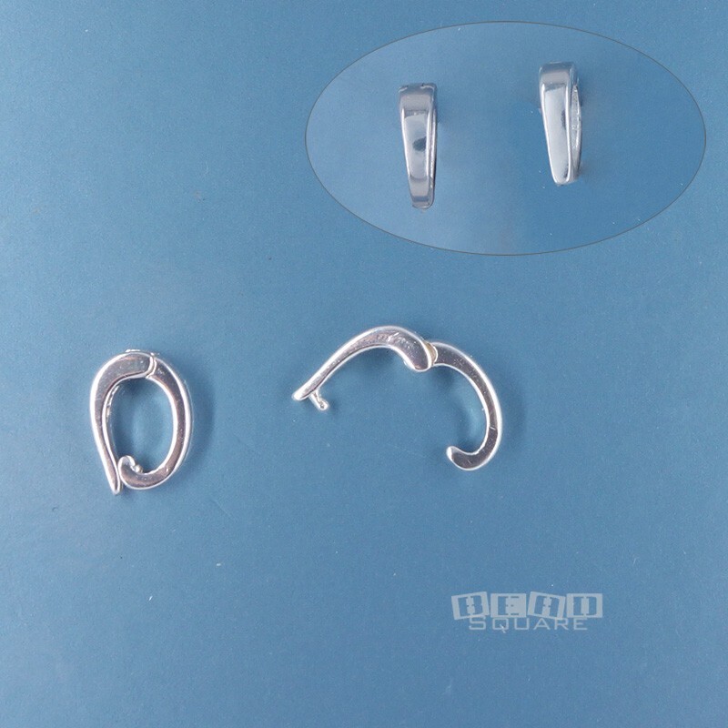 2 Sterling Silver Hinged Pendant Bail Connector/Shortener/Enhancer 8mm #44326