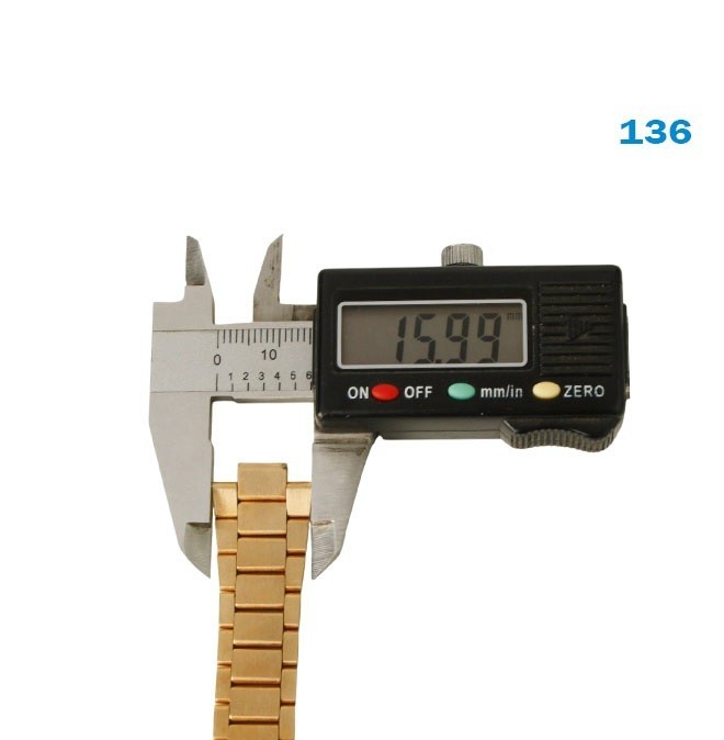 Swiss DELMA Metal Band bracelete stainless steel Gold, BW: 16mm, LW: 7.83mm