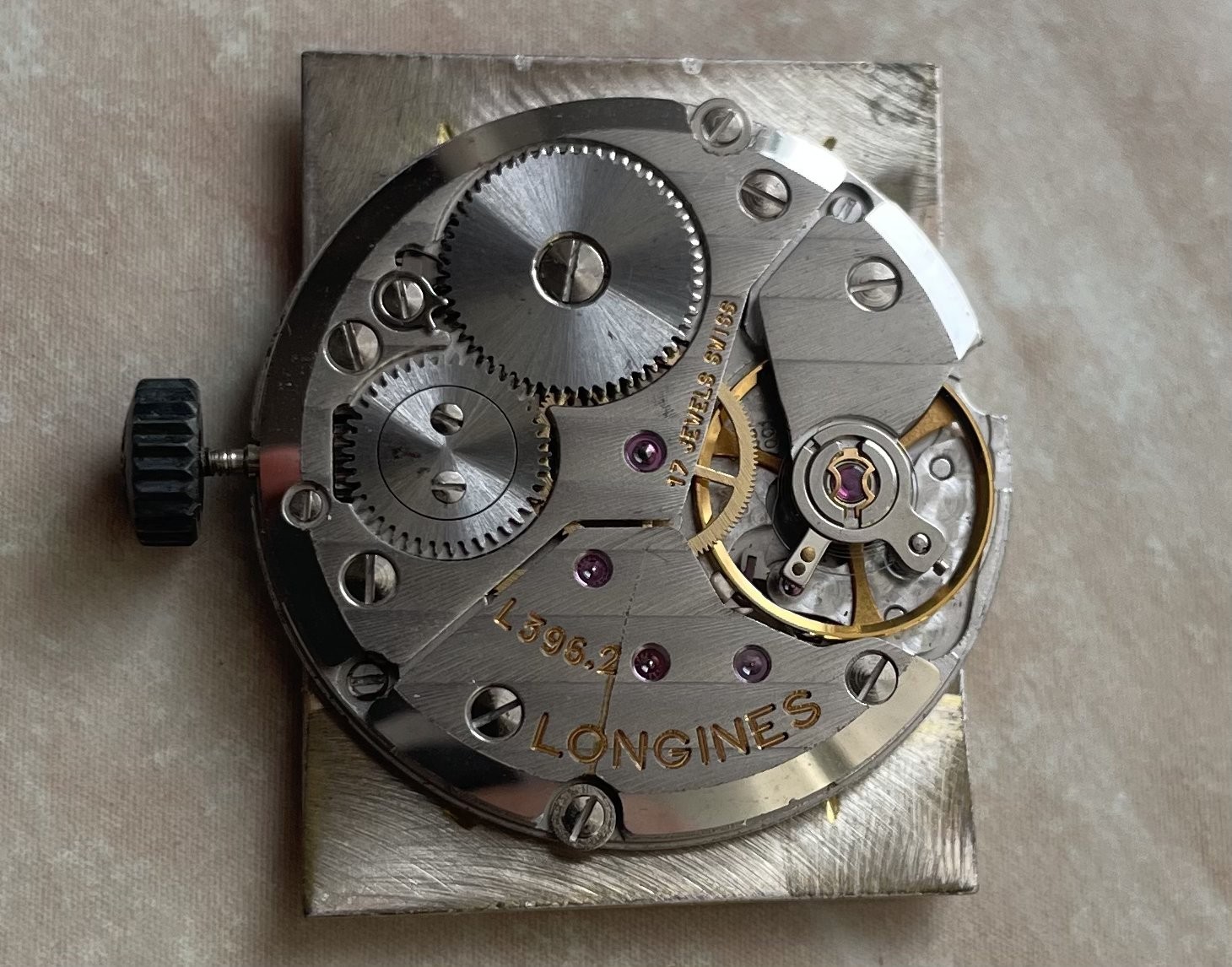 Vintage Longines Unisex Watch movement 17 J. Manual winding cal. L396.2 Eta 7001
