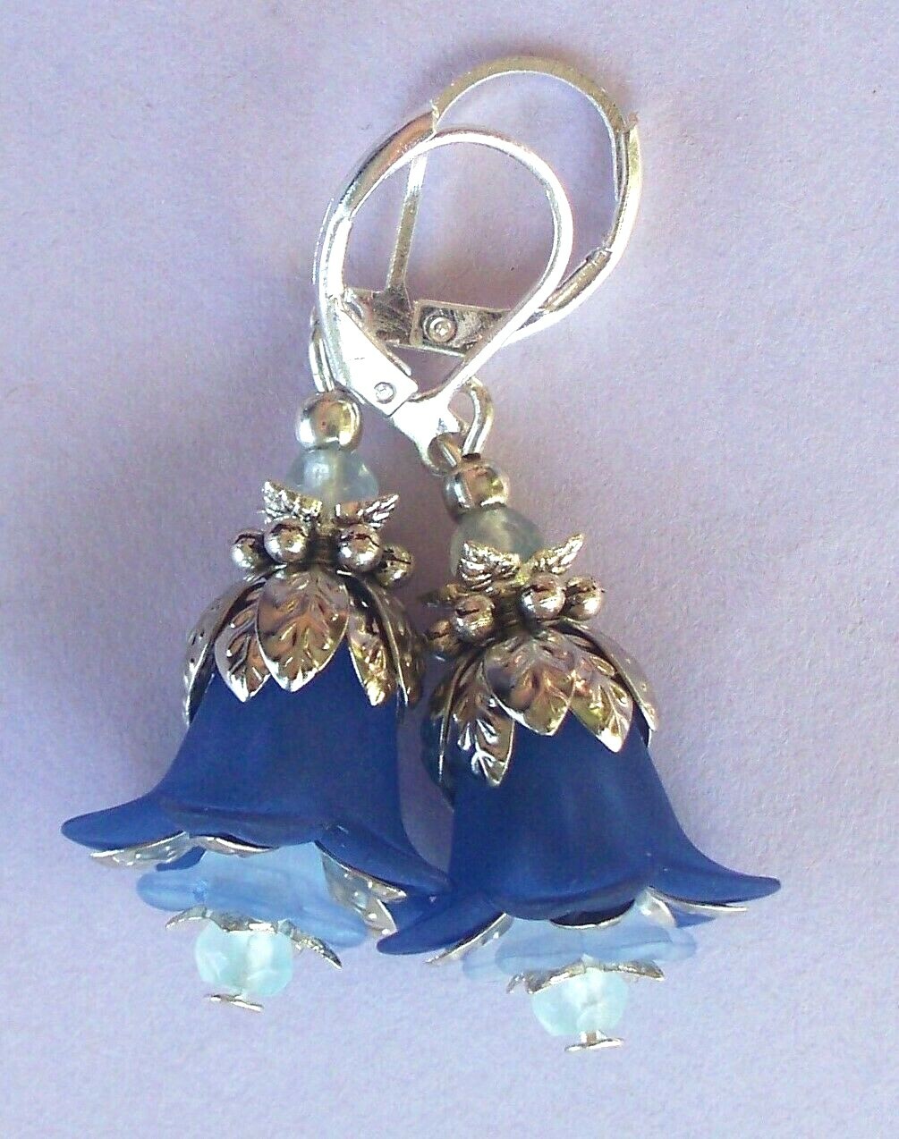 acrylic TRUMPET FLOWER with jade choose COLOR handcrafted XX