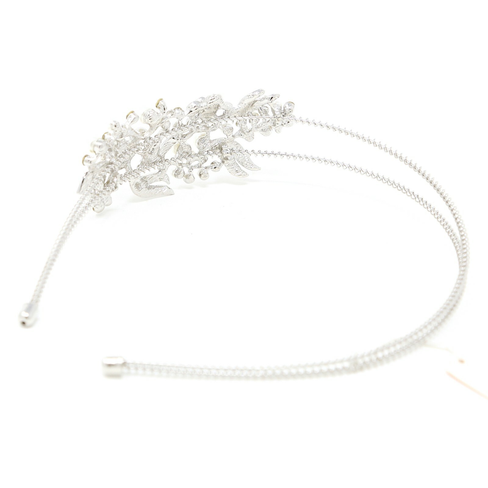 NEW Wedding Rhinestones/pearl flowers silver Metal Head Jewelry bride Headband