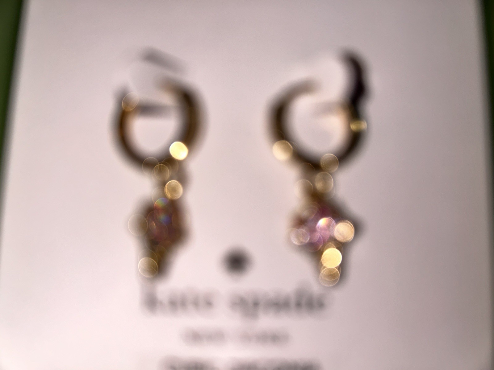 Kate Spade NY Gold Tone CZ Multicolor ice cream scoop🍦Huggie Drop Snap Earrings