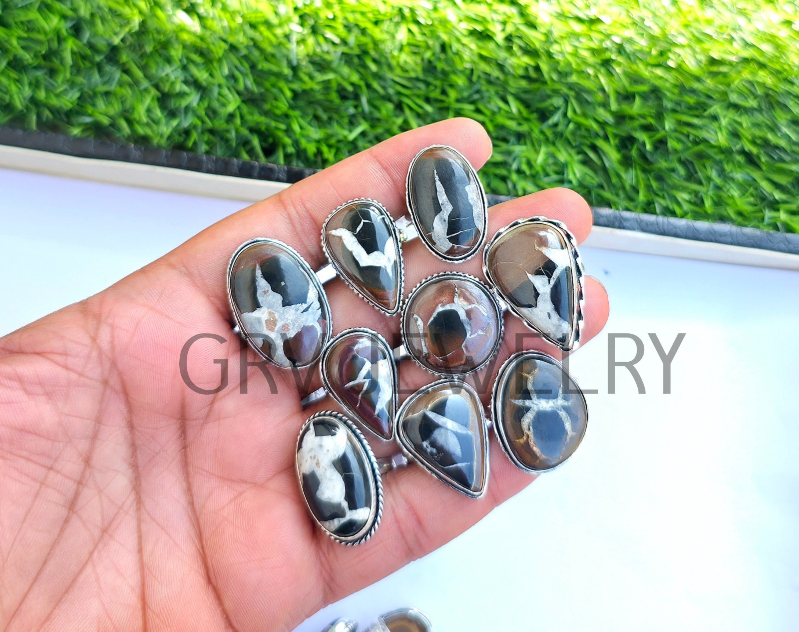 1-500 Pcs Spider Septarian In Wholesale Rings Lot Bulk: Silver Plated Whr-98