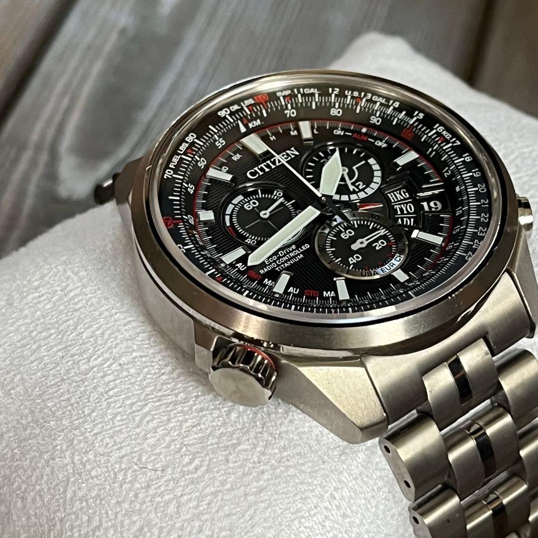 Junk Citizen Eco Drive Radio Chronograph Titanium Watch 18cm 7.09in BY0120